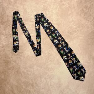 Vintage 90s Looney Tunes Tasmanian Devil Sports Tie Multicolor Novelty Sporty